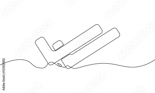Continuous line drawing of check mark, business growth, checklist icon, object one, single line art, vector illustration