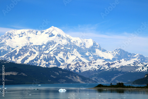 Icy Bay view of Mount Saint Elias in Alaska, United States, North America © bummi100