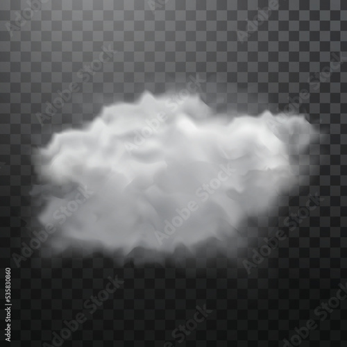 Realistic smoke cloud with transparent background