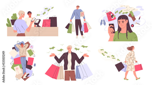 People make purchases, spend money