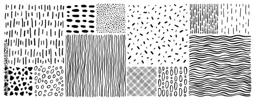 Different types of hatching, patterns vector