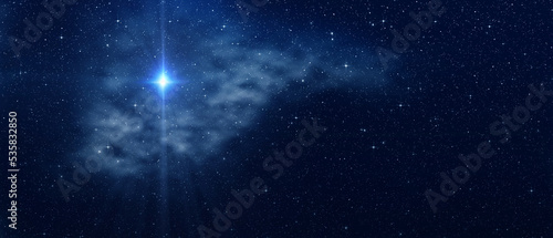  Bright star. Christmas star of the Nativity of Bethlehem  Nativity of Jesus Christ