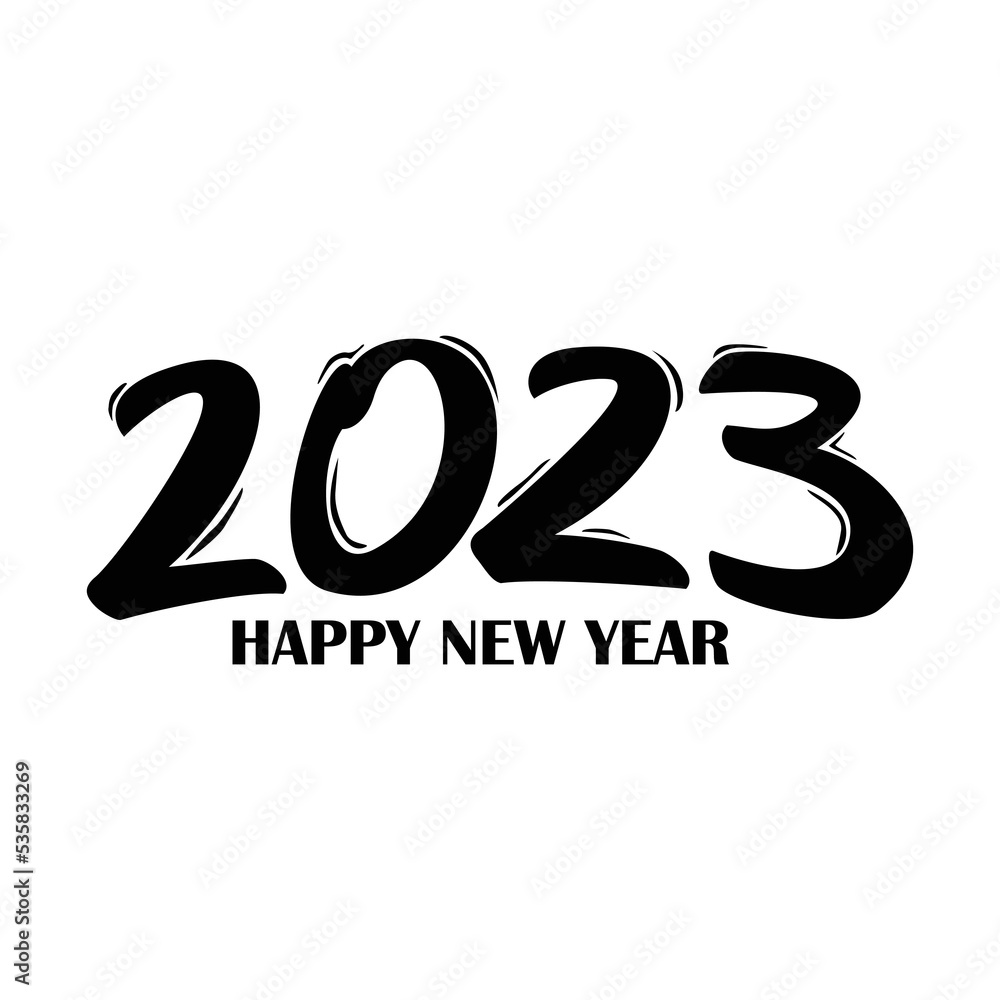 2023 happy new year text design for calendar, invitation, poster and party. traditional celebration party. 2023 happy new year text design for calendar, invitation, poster and party. traditional celebration party.