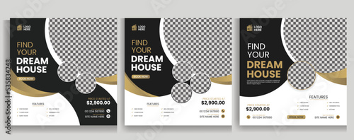 Real Estate Social Media Post Design. Real Estate or Home Sale Social Media poster