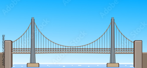 vector illustration of golden gate bridge.