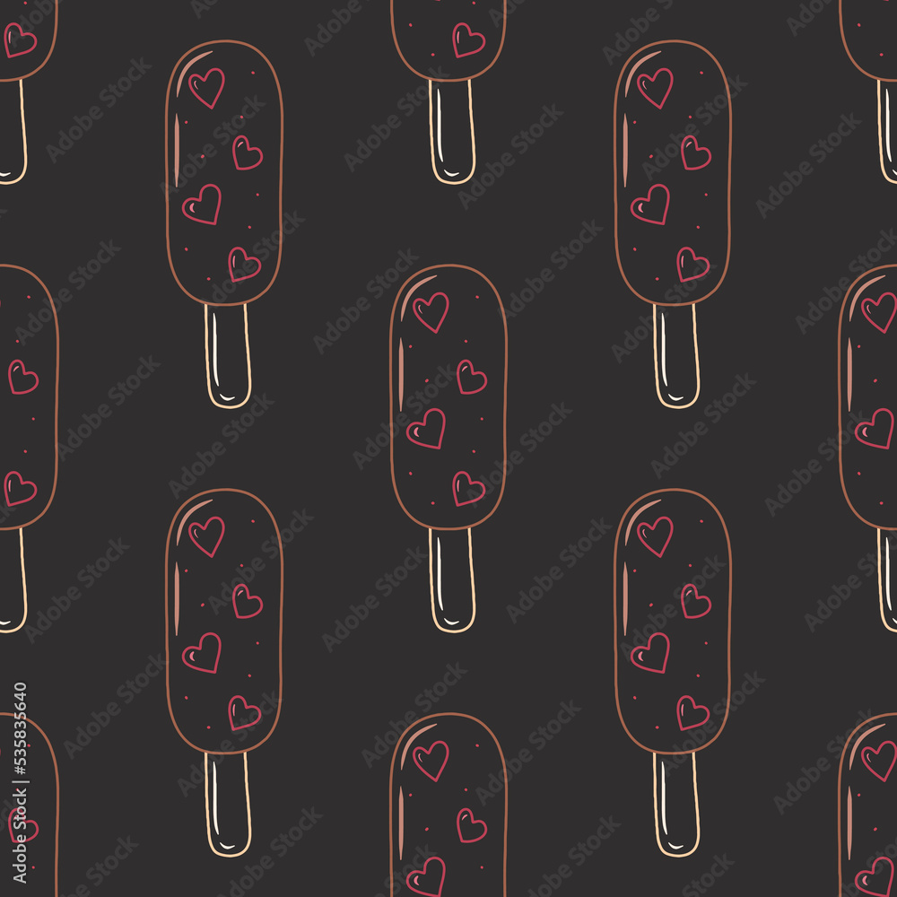 Doodle hand drawn ice cream vector seamless pattern Doodle hand drawn ice cream vector seamless pattern