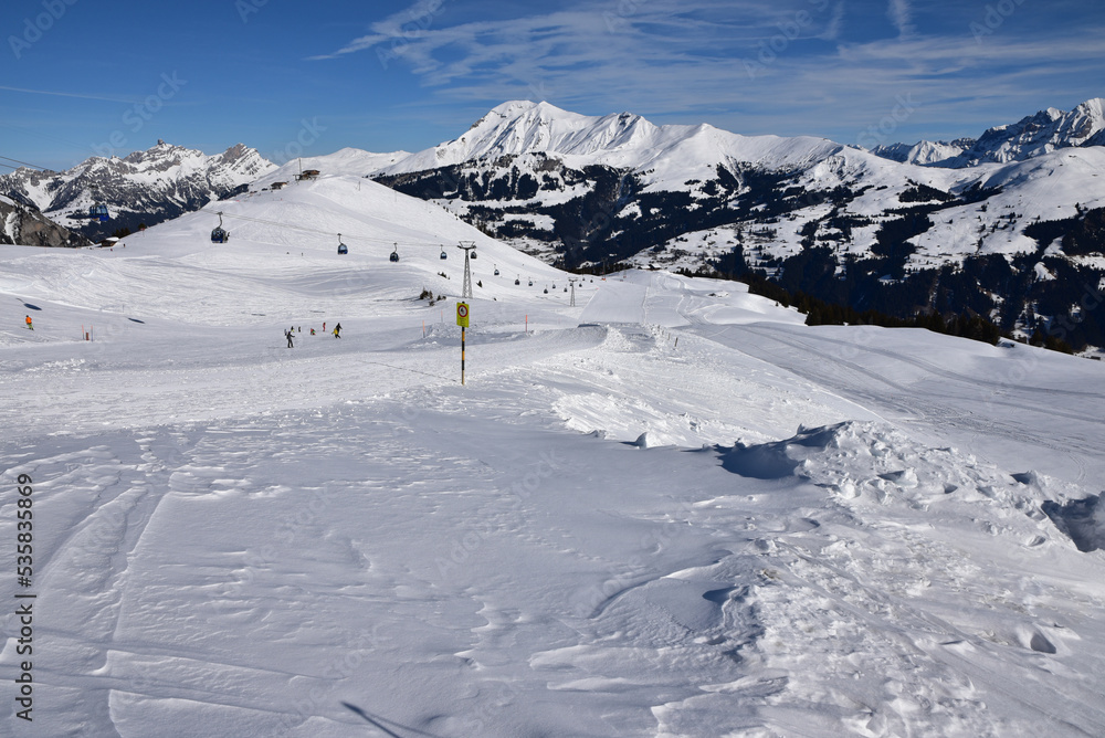 Pistes de ski de l'Oberland bernois à Lenk. Suisse