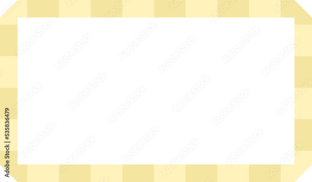 cute yellow banner, tag, label checkers, gingham, plaid, tartan decoration