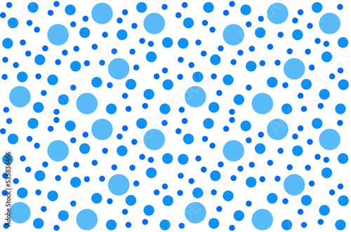 Abstract background with blue circles. Bright colored blue background with small circles. Circles of different sizes on a white background. Background with molecules.