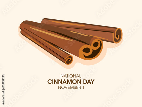 National Cinnamon Day vector. Cinnamon stick spice icon vector. Aromatic spices drawing. November 1. Important day