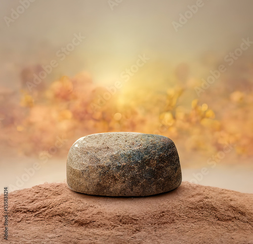 Stone display for object showcase 3d illustrated  