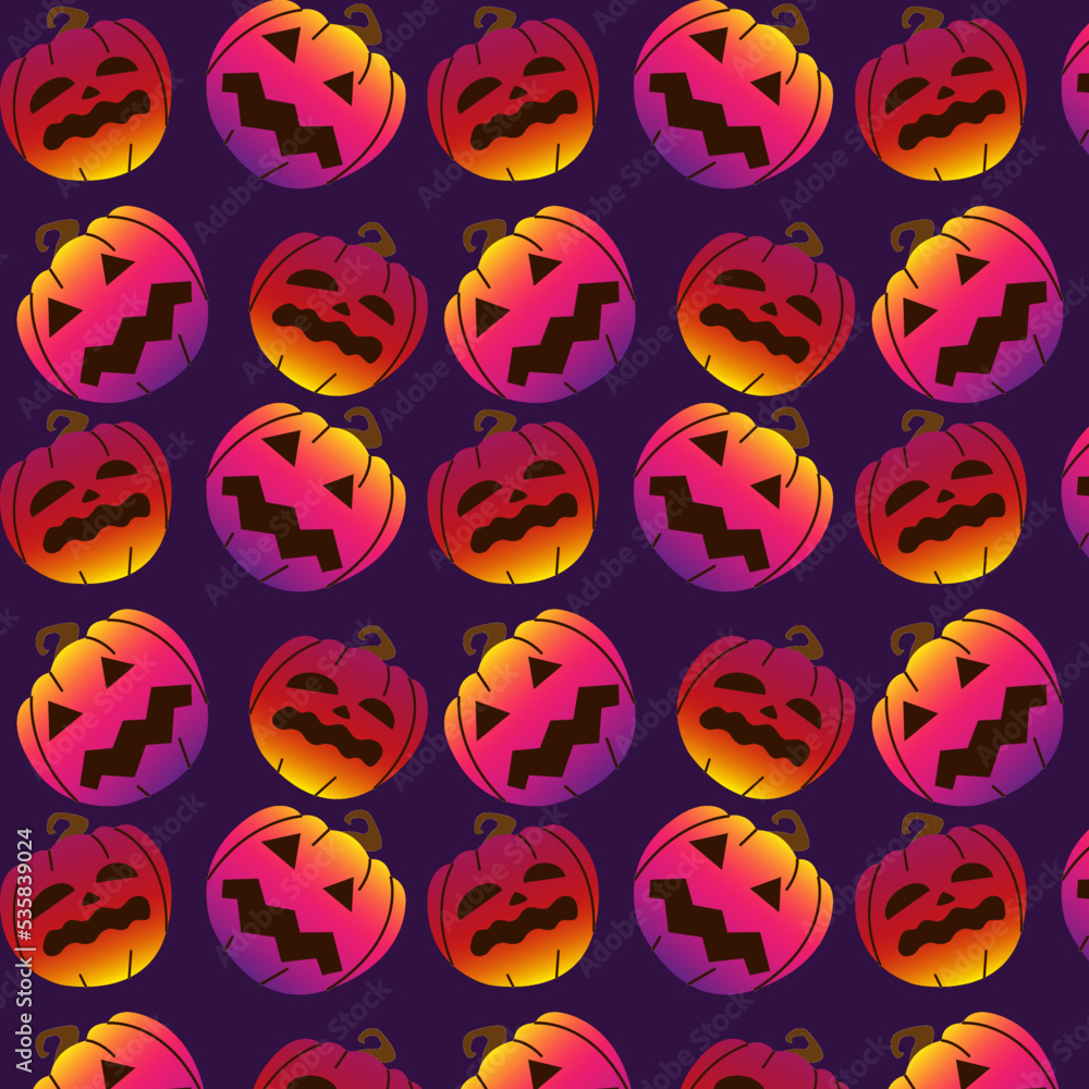 seamless pattern of bright multicolored haloween pumpkins seamless pattern of bright multicolored haloween pumpkins