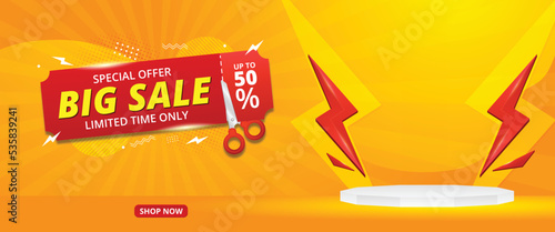 sale banner template design, Special offer composition.