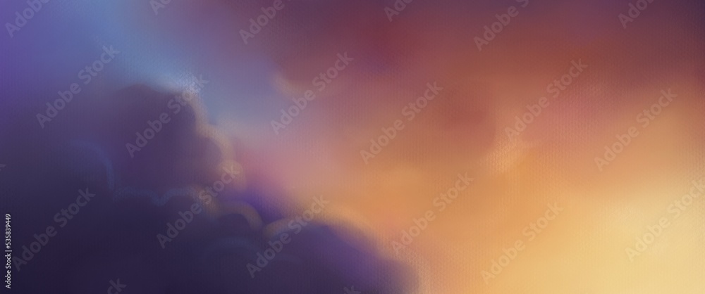 sun rays through the clouds digital art for card illustration background