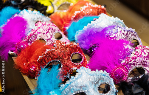 Fototapeta Naklejka Na Ścianę i Meble -  Colorful artistic masks in the shop
