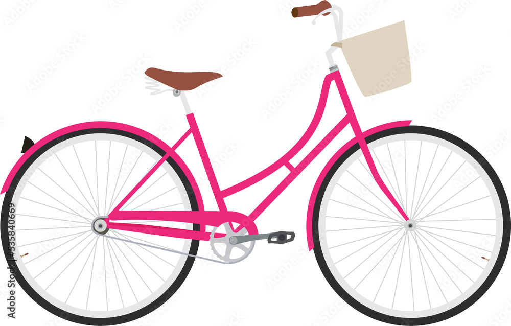 retro pink color bicycle