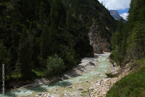 Boite - mountain river in the mountains, Dolomites, Italy