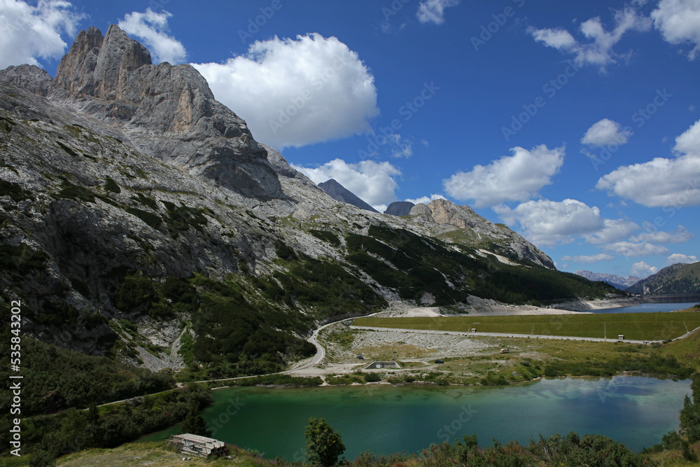 Fedaia Lake (Lago di Fedaia), Dolomites, Italy