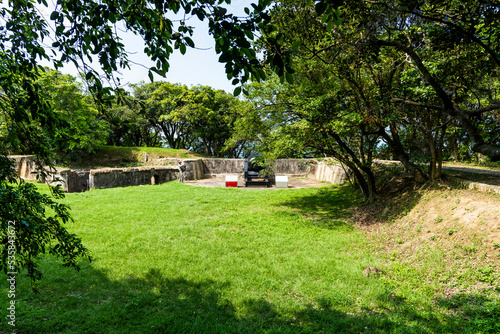 Panoramic view of Ershawan Battery in Keelung, Taiwan. better known as the Tenable Gate of the Sea, It was built during Taiwan's Qing era.