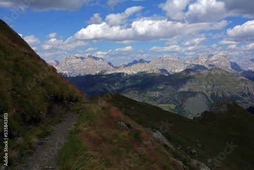 View from Padon mountain range, Dolomites, Italy