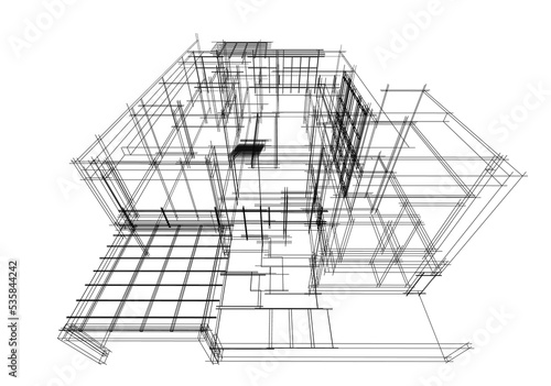 Modern architecture 3d illustration