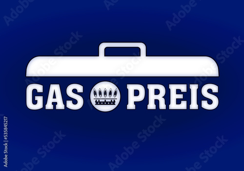 Gaspreisdeckel Schrift Header mit Symbol Deckel und Gas als svg