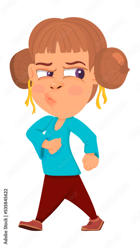 Sad girl offended and go away. Resented young woman. Sad girl offended and go away. Resented young woman.