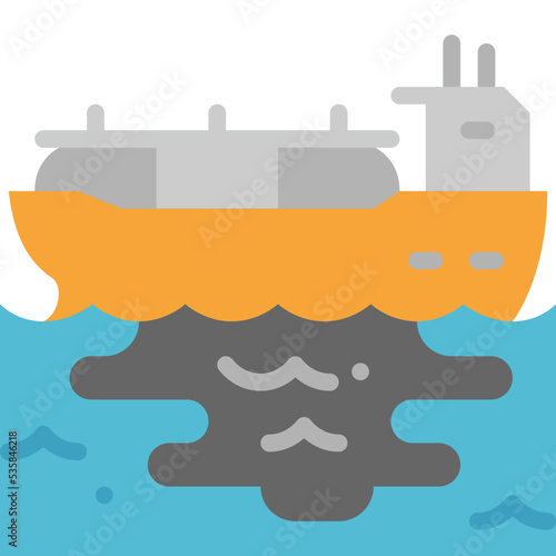 oil spill flat icon