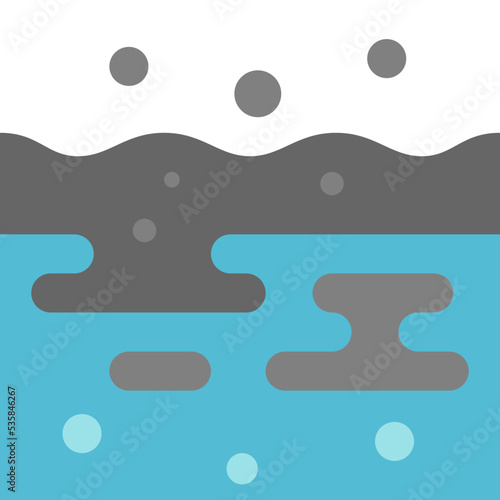 water pollution flat icon