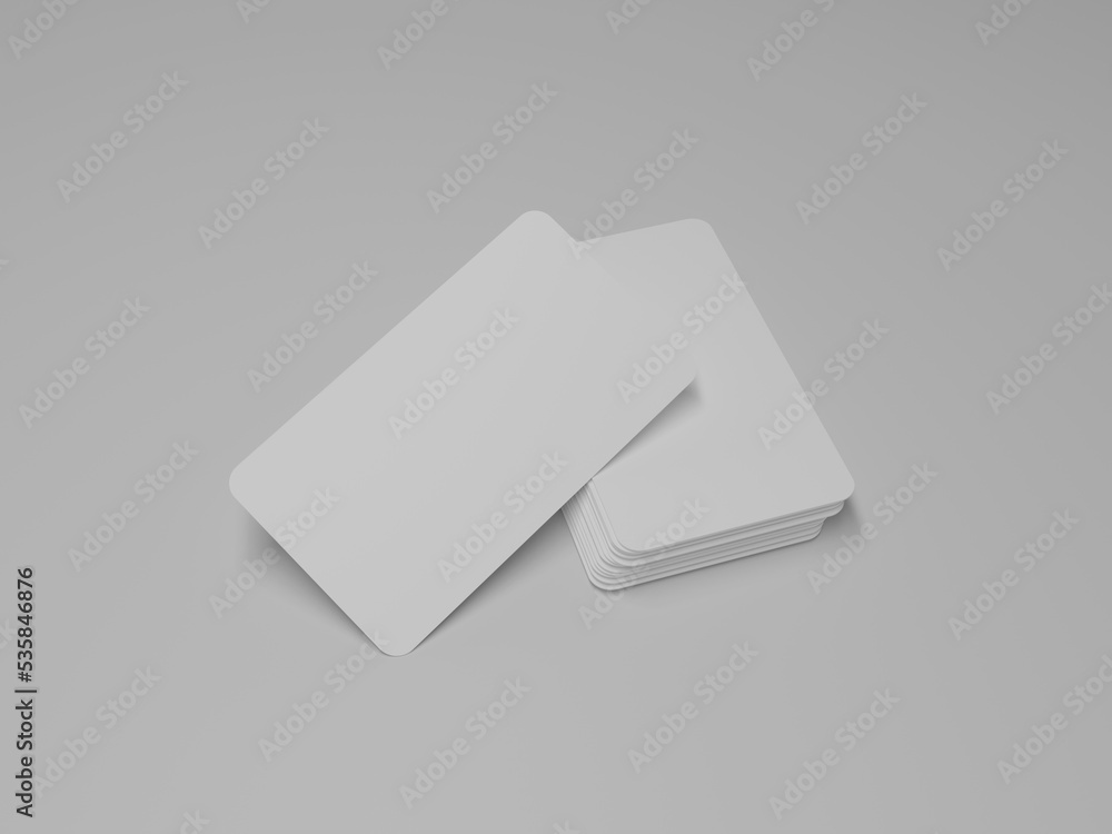 Business card mockup 3d rendering with white background Business card mockup 3d rendering with white background