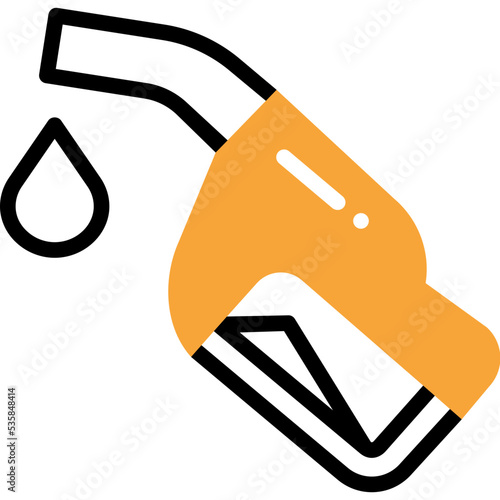 fuel nozzle flat line icon