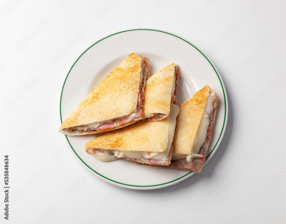 Ham and cheese sandwich on special bread Ham and cheese sandwich on special bread
