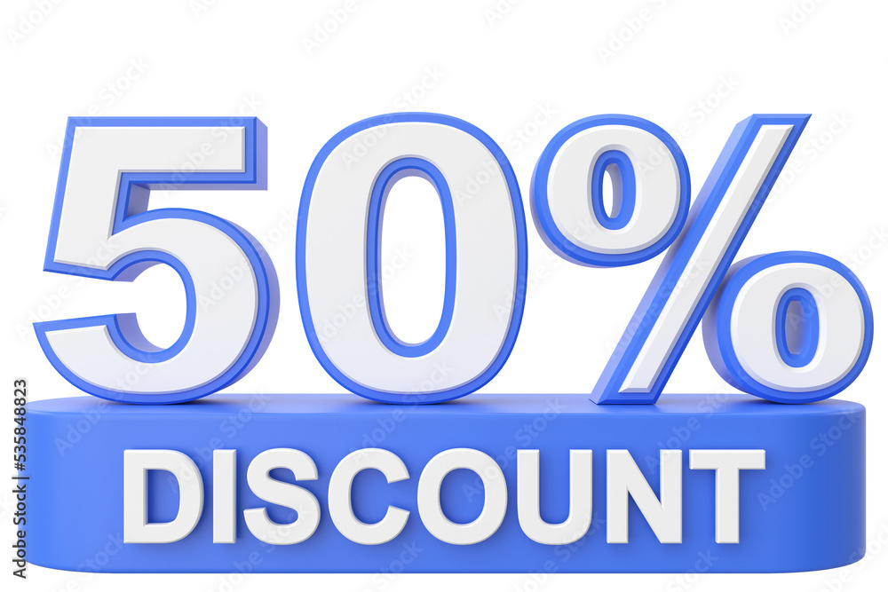 3D fifty percent discount. 50% discount. 50% sale. 3D fifty percent discount. 50% discount. 50% sale.