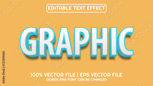 Editable text effect modern 3d and minimal font style