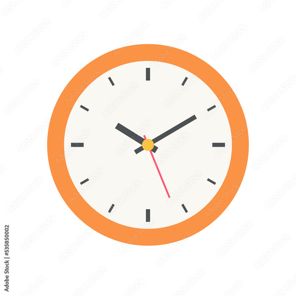 The round clock face shows the scheduled time. The round clock face shows the scheduled time.