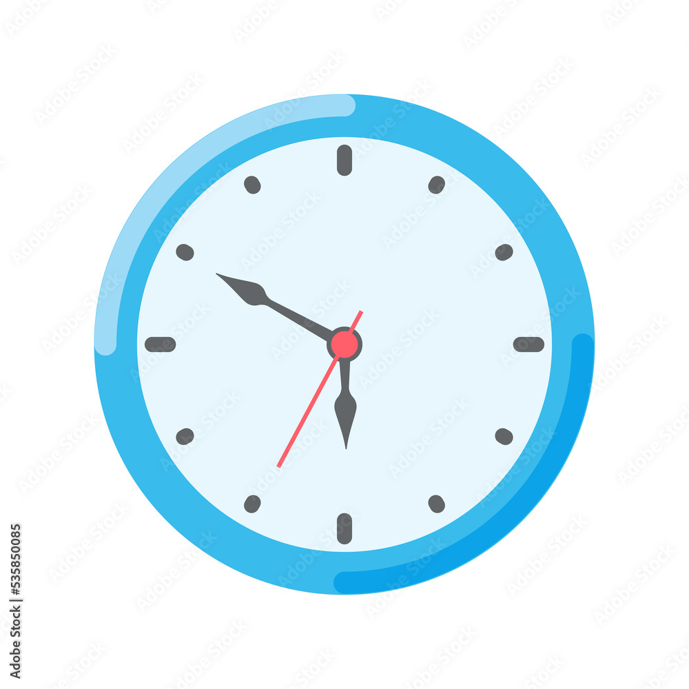The round clock face shows the scheduled time. The round clock face shows the scheduled time.