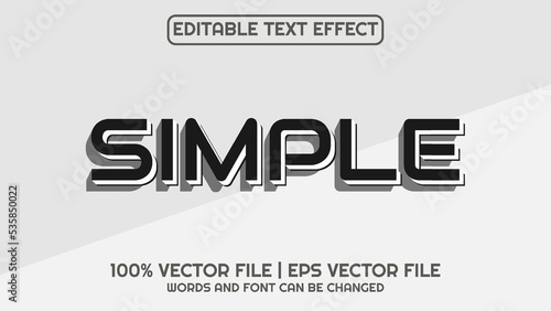 Editable text effect modern 3d and minimal font style