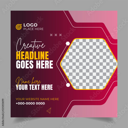 Business Conference webinar and corporate Instagram banner or social media post template
