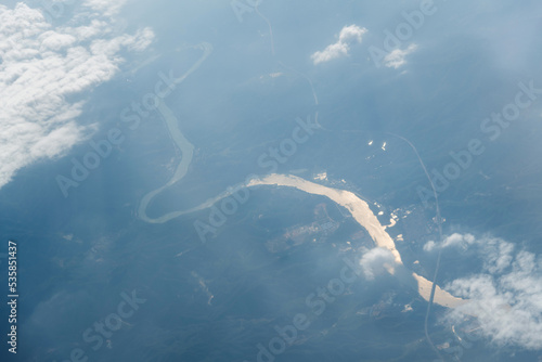 Landscape aerial view of China yellow river