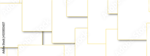 Wallpaper Mural Abstract modern colorful yellow geometric overlapping square pattern, design of technology background with shadow. Vector illustration. You can use for add, poster, template, banner, wallpaper Torontodigital.ca