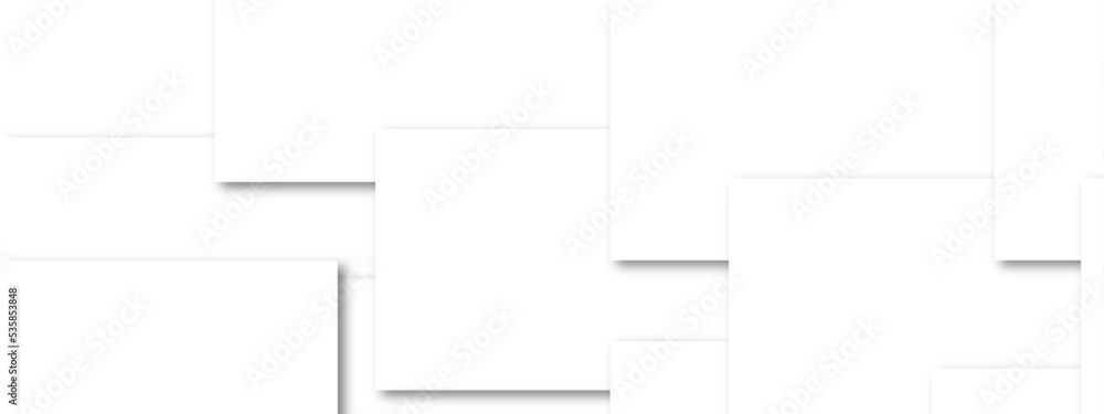 Abstract white geometric overlapping square pattern, design of technology background with shadow. Vector illustration. You can use for add, poster, design artwork, template, banner, wallpaper Abstract white geometric overlapping square pattern, design of technology background with shadow. Vector illustration. You can use for add, poster, design artwork, template, banner, wallpaper