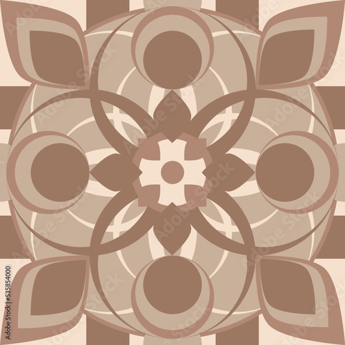seamless vector illustration floreal and geometric pattern	