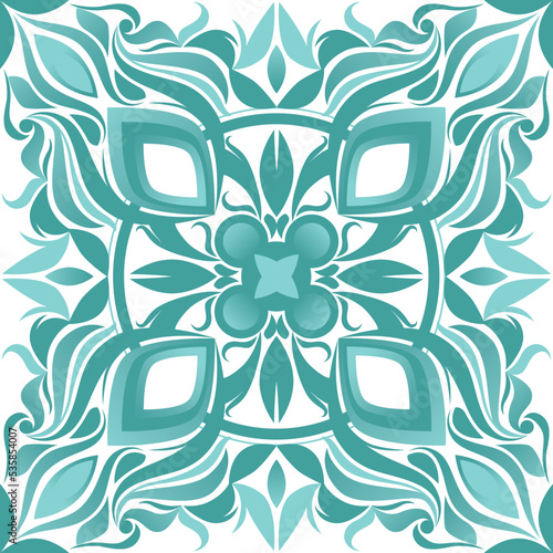seamless vector illustration floreal and geometric pattern	