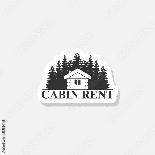 Cabin rent icon sticker isolated on white background