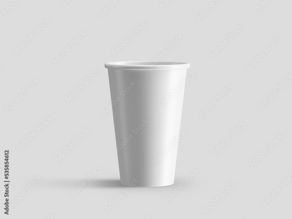 Paper coffee takeaway cup mockup template, isolated on light grey background. Paper coffee takeaway cup mockup template, isolated on light grey background.