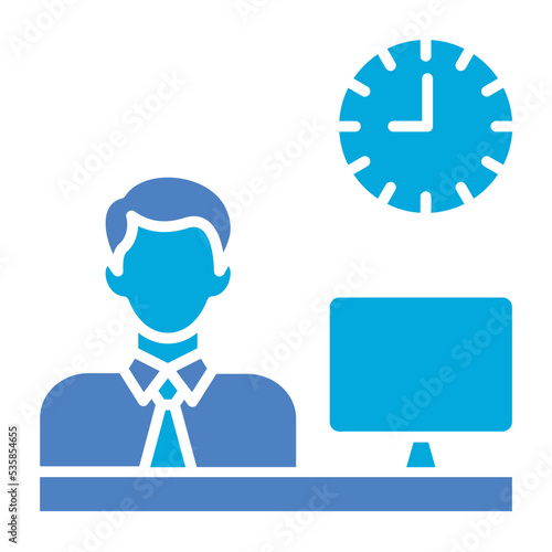 Working Hours Glyph Two Color Icon