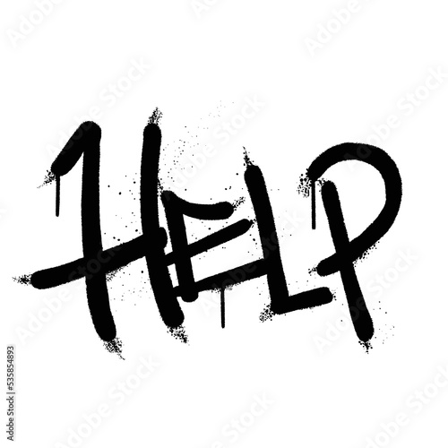Graffiti spray paint Word Help Isolated Vector
