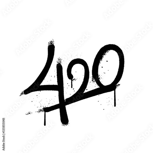 Graffiti spray paint Word 420 Isolated Vector
