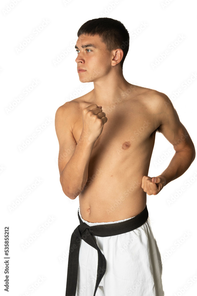 19 Year Old Practacing a Karate Body Block 19 Year Old Practacing a Karate Body Block