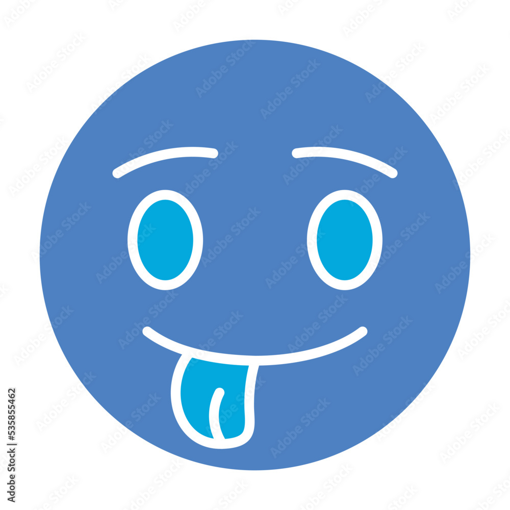 Tongue Out Glyph Two Color Icon